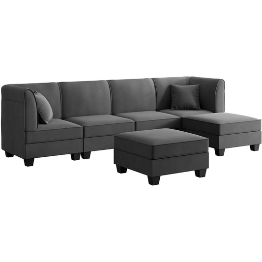 Sobaniilo U-Shape Convertible Sectional Sofa Couch with 6 Seats